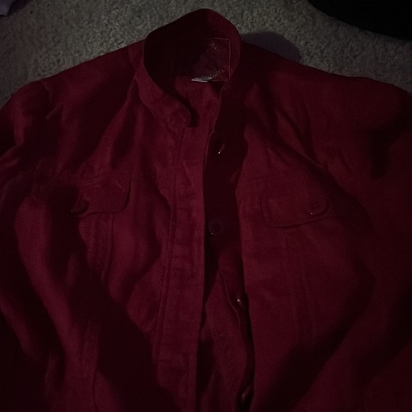Red Button Up - Picture 2 of 5